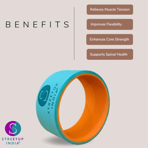 Image of Streetup India Yoga Wheel for Stretching, Exercise, Back Bends, Workout for Unisex With High Density Strong Foam Sweat Resistant (Sea Green Heavy)