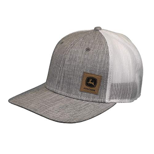 Casquette John Deere grise en twill et mesh avec patch suédé One Size