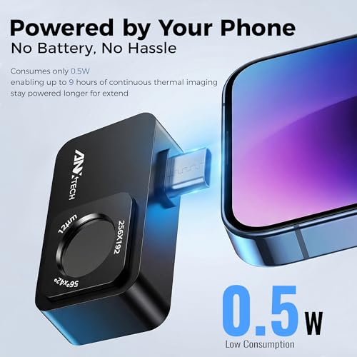 Thermal Camera for Android, Thermal Imager for Smartphone, 512x384 Super IR Resolution, 256x192 IR Resolution, Infrared Camera for Home Inspection, HVAC, Automotive
