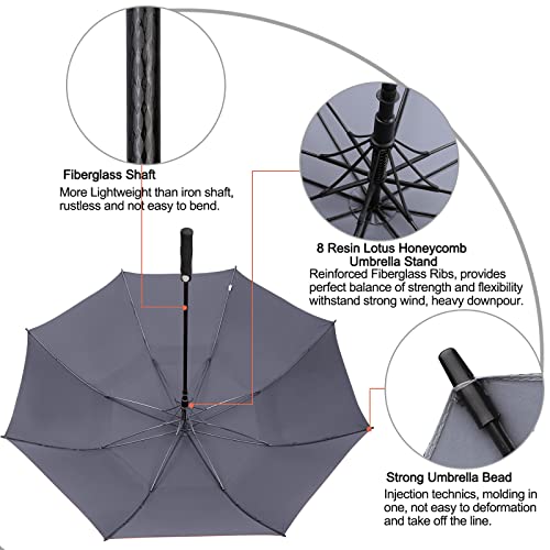 Image of G4Free 47 /54 /62 /68 Inch Automatic Open Golf Umbrella Oversize Extra Large Double Canopy Vented Windproof Waterproof Stick Umbrellas