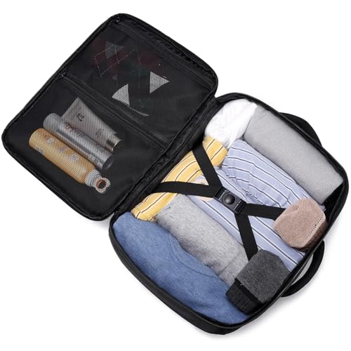 WENIG Ryanair Handgepäck 40x30x20 Handgepäck Rucksack 40x30x25 für Eurowings Klein 24L Reiserucksack für Flugzeug Handgepäck Tasche mit USB Ladeanschluss Reisetasche für Herren Damen,Schwarz 4