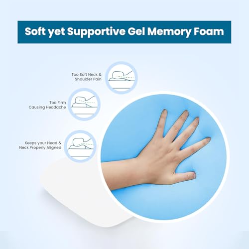 Image of Paramount Pack of 2 Premium Orthopaedic Memory Foam Pillow for Sleeping | 58x36x11cm King Size with Cover | Gel Microfiber Bed Pillow | Cervical Pillow for Snoring, Neck and Shoulder Pain