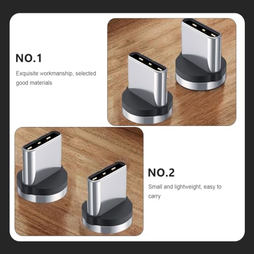 Image of UKCOCO 30 pcs Charging Cable Magnetic Head Magnetic Phone Cable Adapter Charging Tip Phone USB Adapter Type c Connector Head Laptop Aluminum to Rotate