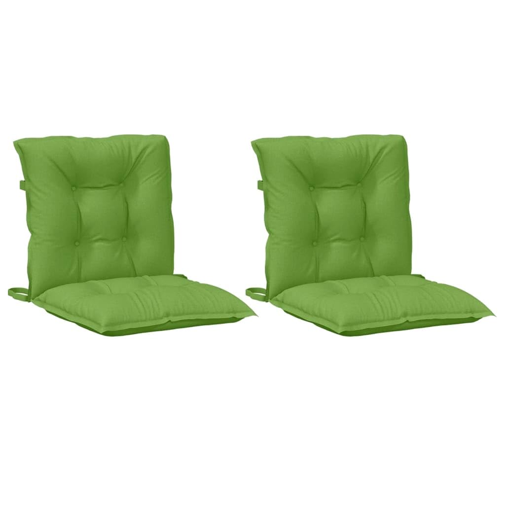 Cojines de respaldo bajo, 2 unidades, color verde jaspeado, 100 x 50 x 7 cm, tela, cojín para silla, cojín para banco, para exteriores, acolchado, antideslizante, resistente a la intemperie