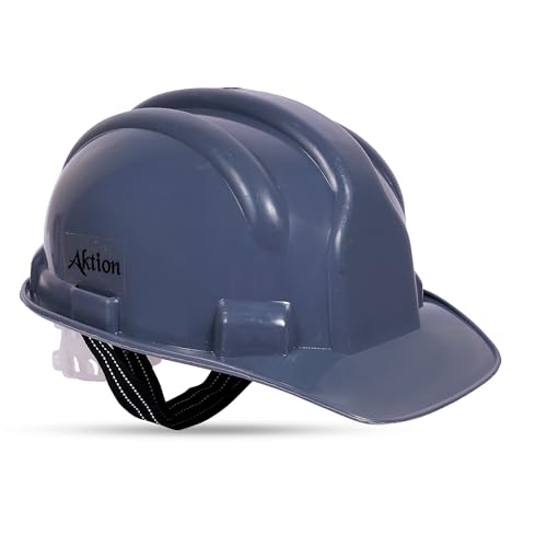 Image of Aktion AK H01 WHT Safety Helmets Nape Type, Color: Grey, Pack of 10, IS 2925:1984