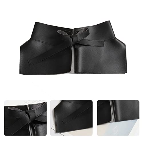 Women Peplum Belt Wide Waistband Skirt Belt Self Tie Skirt Belt Leather Lace Up Waistband Sculpting Girdle, As Described2