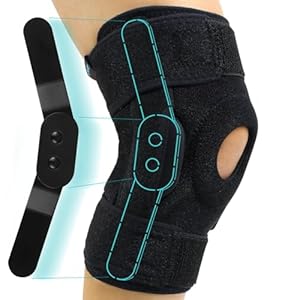 Vive Hinged Knee Brace – Open Patella Support Wrap for Women, Men – Compression for ACL, MCL, Torn Meniscus Ligament and Tendonitis – for Running, Athletic Tear and Arthritis Joint (Black)