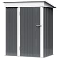 GUNJI 5 x 3 FT Shed Outdoor Storage Shed Metal Garden Shed with Lockable Door Outside Waterproof Tool Shed for Backyard, Patio, Lawn (Gray)