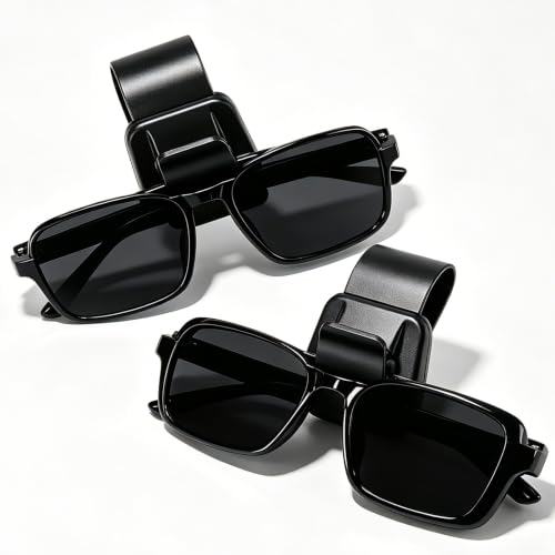 sunglass holder for car 2 pack plastic glass...