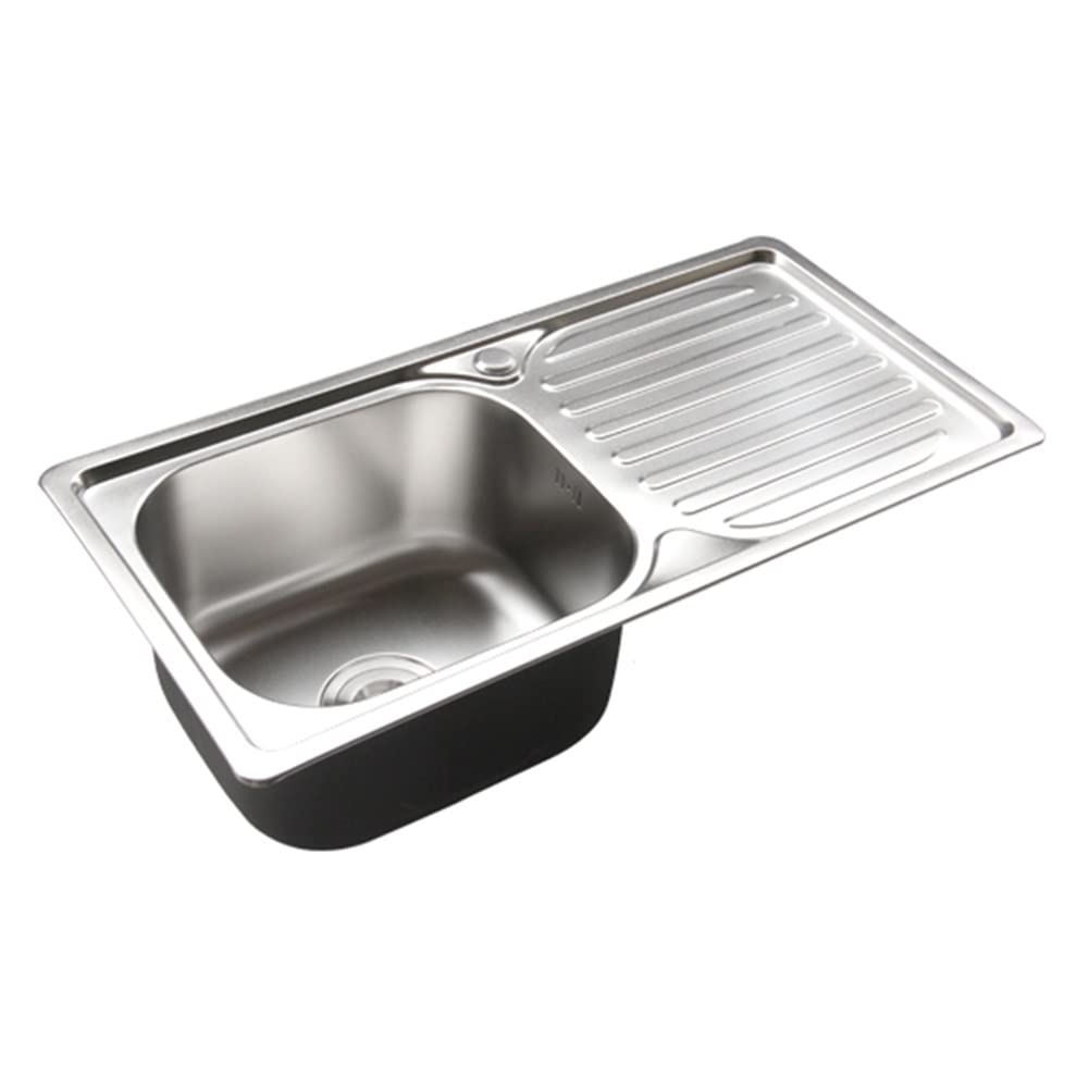 WDSOPK Workstation Undermount Stainless Steel Sink - Single Bowl Kitchen Sink Kit with Drainboard - Included Accessories, 304 Stainless Steel,Left-Kit B-81.6x42.5cm