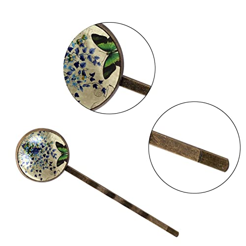 Épingles à cheveux papillon violet en métal ciselé : accessoires de tête rétro de qualité