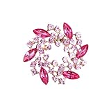 Colorful Rhinestone Crystal Sunflower Brooch Pin for Women Girls Dress Hat Decoration-Style 3 Pink
