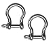 2 Pieces Stainless Steel 316 Forged Bow Shackle 5/16" (8mm) Marine Grade