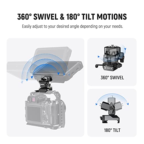 Image of NEEWER Camera Monitor Mount with QR NATO Clamp, 1 /4 inch Screw for 5 inch & 7 inch Field Monitor Compatible with Atomos Ninja V, 360 Swivel 180 Tilt Damping Adjustable, Compatible with SmallRig Cage, MA005