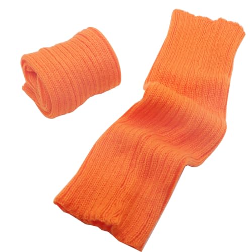Image of FZBNSRKO Women Girls 80s Knit Leg Warmers Ribbed Long Leg Warmers for Party Sports Accessories