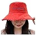 LIANGFANG Chapeau de pêcheur pour femme - Chapeau d'été pour voyage - Chapeau de plage - Décontracté - Mode - Chapeau de seau - Chapeau de pêcheur, rouge, taille unique