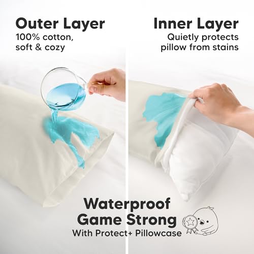 Image of KeaBabies 13x18 Waterproof Toddler Pillowcase, 1pk Pillow Case (Clay) | Soft Waterproof Toddler Pillow Protector Cover for Kids, Boys, Girls, Machine Washable, Small Travel Pillow Sold Separately