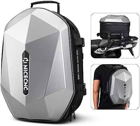 Expandable Motorcycle Sissy Bar Bag – 30-48L Waterproof Tail Bag, Adjustable Shoulder Strap, Fits Most Bikes