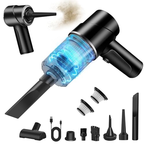 Handheld Car Vacuum Cleaner Car Vacuum Cordless Handheld Cleaner Vacuum & Blower& Pump 4 in 1Portable Powerful Dust Buster for Car, Home Cleaning Black
