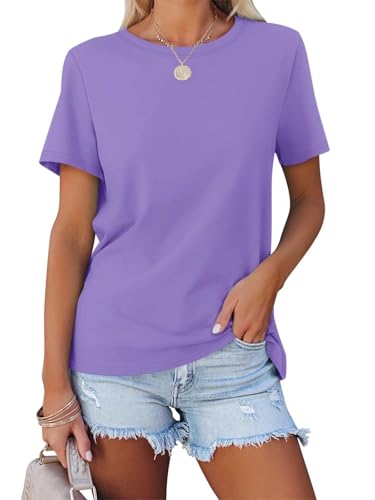 T-shirt décontracté pour femme avec col rond classique