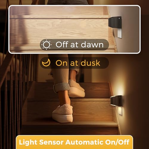 Image of L LOHAS LED Night Lights Plug into Wall, 2 Pack Dimmable Modern LED Bright Night Light for Kids,Dusk to Dawn Sensor, 0-150LM Adjustable Brightness,Soft White 3000K, for Hallway Bedroom Stairway