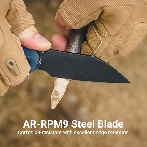 Image of CJRB Pyrite-Light Folding Pocket Knife, 3.34'' AR-RPM9 Blade, Blue