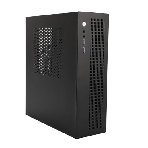 Gabinete compacto MATX ITX para PC con USB 3.0, ventilación eficiente para disipación de calor, chasis robusto de acero, puertos frontales para transferencia rápida de datos, diseño sin herramientas, acabado mate, compatible con placas MATX e ITX miniatura 5