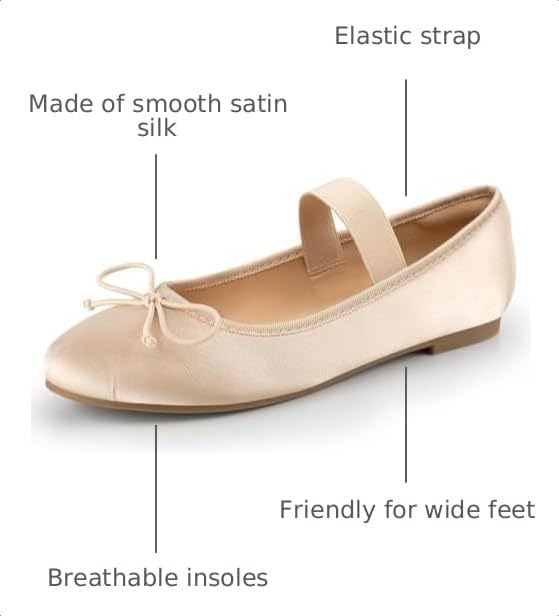 Image of Rekayla Flats for Women Mary Jane Shoes Women Round Toe Ballet Flats with Buckle Strap Comfortable Dress Shoes for Work Casual Daily Wear