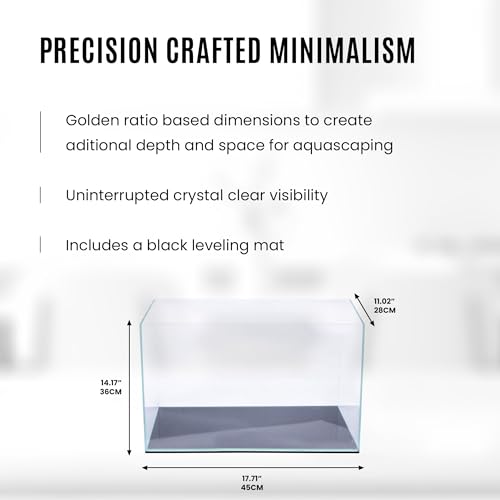 Image of UNS Ultra Clear Rimless Tank - 11.9GAL | 45.3L - 17.71x11.02x14.17 | 45x28x36 CM, 5mm Glass Thickness, Leveling Mat Included - Low Iron, High Clarity Fish Tank w / 45 Mitered Edge - [45T]