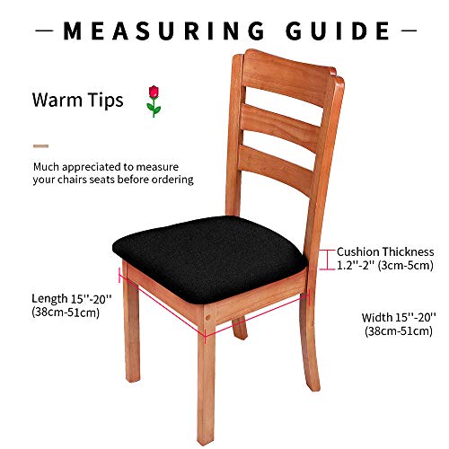 Gute Chair Seat Covers, Dining Room Chair Seat Covers With Ties, Stretch Solid Chair Covers Protectors For Dining Room Kitchen Chairs (4 Pcs, Black) #TOP3