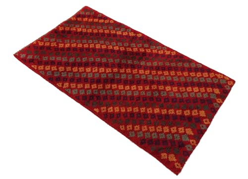 Tapis Gabbeh rouge 110x190 cm noué main | Idéal pour isoler et décorer - 4