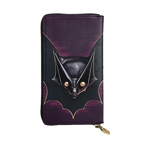 Portefeuille long en cuir de qualité supérieure noir imprimé