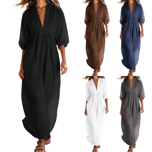 Robe longue lin et coton grande taille : fraîcheur et fluidité en V