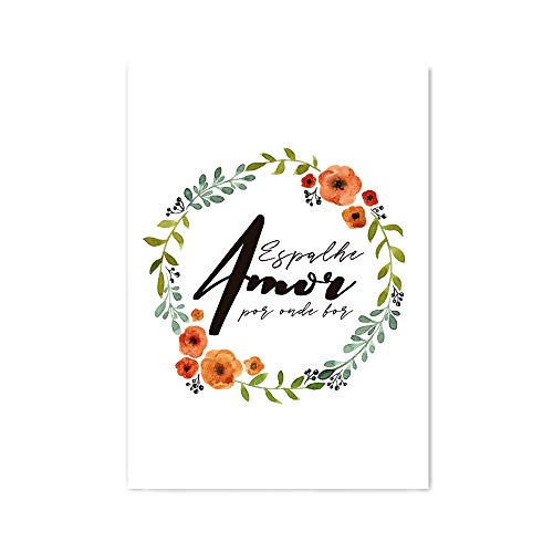 Arte Maníacos Quadro Decorativo Espalhe Amor Por Onde For - 23x16,25cm