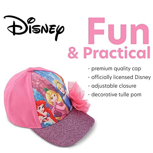 Image of Disney Girls' Frozen Baseball Cap - Princess Elsa and Anna Curved Brim Strap Back Hat (2T-7)