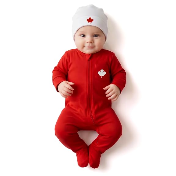 2-Piece Baby Canada Set, Custom Handmade Canada Maple Leaf Long S...