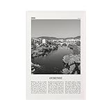 NEOHI Ourense - Lienzo decorativo para pared, diseño retro de mapa de la ciudad de España en blanco y negro, 60 x 90 cm