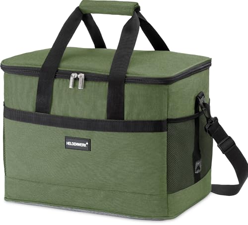 HELDENWERK Kühltasche groß 33L faltbar – Kühlbox bis zu 12h Kühlleistung auslaufsicher & wasserdicht – Thermotasche, Picknicktasche, Lunchtasche, Isoliertasche mit 7 Fächern – verstärkter Boden