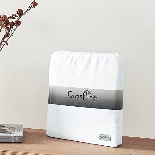 Coastline Embroidered Floral Duvet Cover Set White Bedding Garden Floral Botanical Duvet Cover Double Size 1 PC Duvet Cover 2 Pillowcases ,200x200cm
