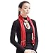 LERDU Gift Idea Indian Pear Shaped Stone Pendant Red Scarf Necklace Soft Jersey Infinity Scarf Tassel Jewelry for Women