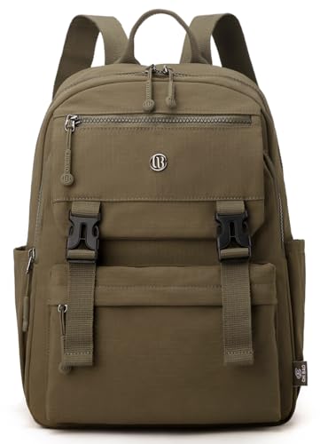 Collsants Mochila feminina pequena mochila de viagem de nylon, Marrom, M