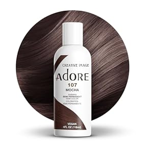 Adore Semi Permanent Hair Color (107 Mocha) | Vegan & Cruelty-Free Brown Hair Dye | No Ammonia, No Peroxide, No Alcohol | 4 Fl Oz