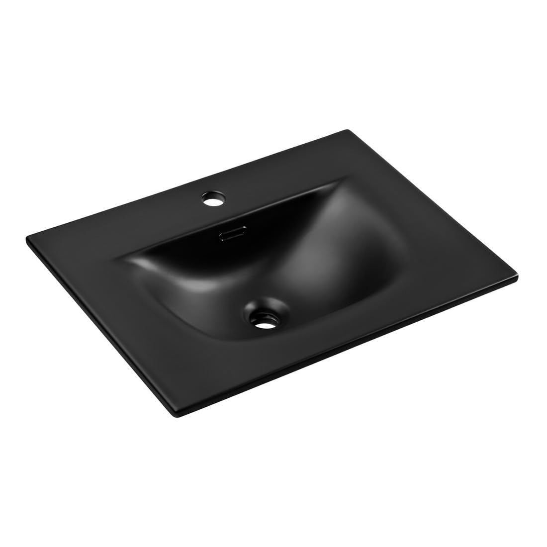 Meublorama - Lavabo empotrado (60 cm, cerámica), color negro mate
