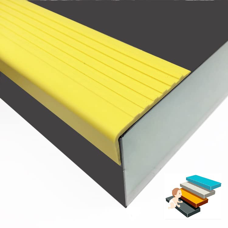 LeongLzt L-Shaped Stair Edge Protector Self-Adhesive Rubber Stair Nosing Non-Slip Stair Edging Stair Nose Molding, Stair Tread Stair Trim for Indoor &
