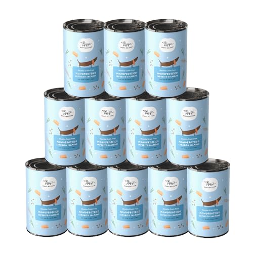 Cibo Umido per Cani senza Cereali | Scatolette Cane al Salmone 40...