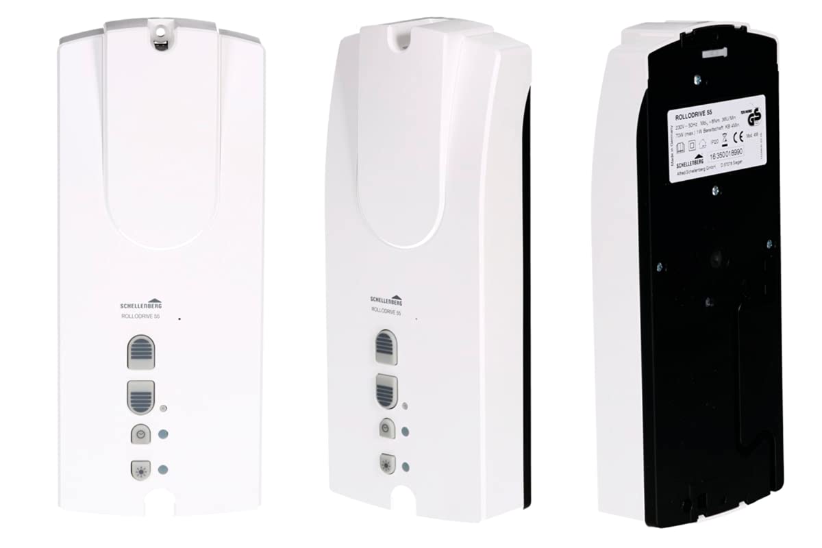 Multiple views of the Schellenberg Rollodrive 55, showing front, side, and rear perspectives.