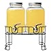 Imagen de Dispensadores de bebidas de vidrio de doble galón con infusor de frutas e inserto de hielo