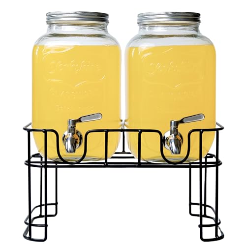 Kitchentoolz Dual Gallon Glass Beverage Dispensers with Fruit Infuser & Ice Insert – Stainless Steel Spigots, Metal Stand, and Drip Trays for Cold Drinks & Flavored Water by kitchentoolz - Image 6