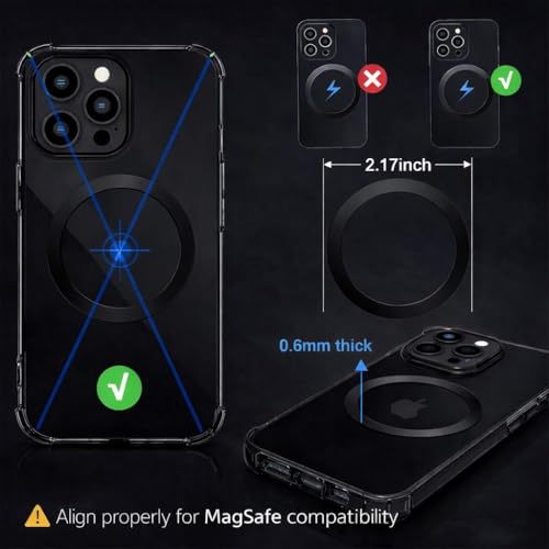 Image of Universal Metal Ring Sticker for Wireless Charging Alignment | Non-Magnetic Metal Ring (No Magnet Inside) | Ultra-Thin 0.4mm | for iPhone, Samsung & Android Phone Covers (3)