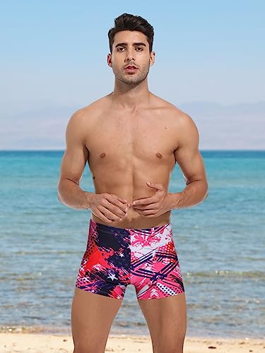 Image of Men's Square Leg Swimming Jammer Shorts UPF50+,Men Swimsuit Swim Jammers Fabric Shape Retention